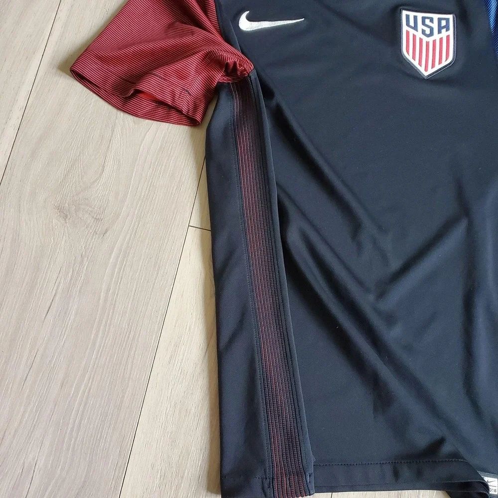USA Soccer Jersey Shirt Mens Small Black Blue Nike Dri-FIT Authentic 2016 Crest